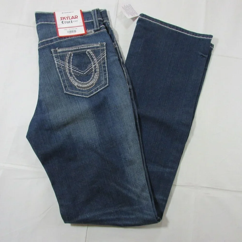 Cruel Denim Women's Skylar Sky High Rise Bootcut Jeans Dark Wash CB72954071